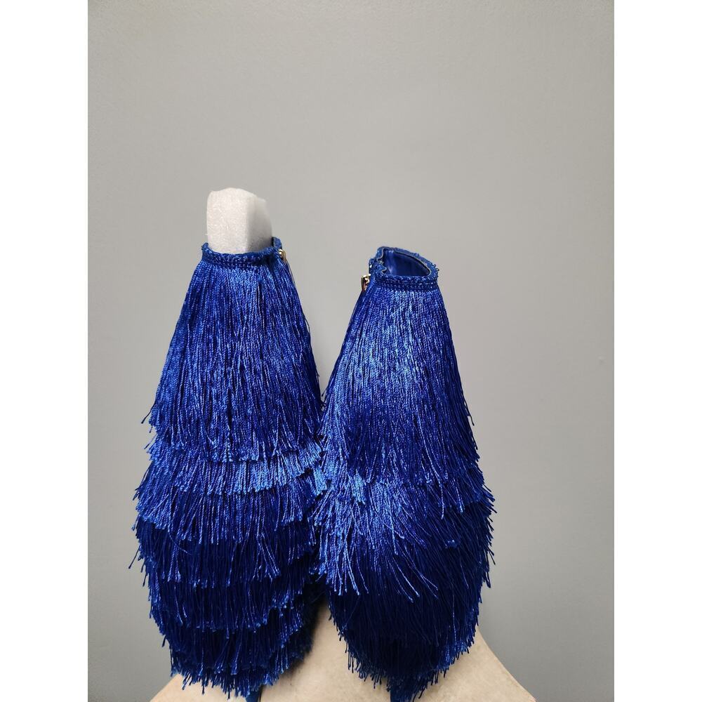 NWOT Mambo Fringe Heels in Blue 11 - Picture 3 of 6
